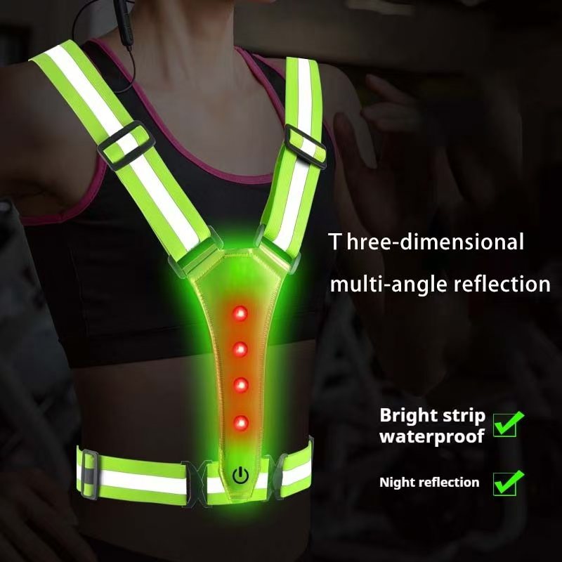 Reflective Vest Cycling - Gilet da corsa a LED Cinghie
