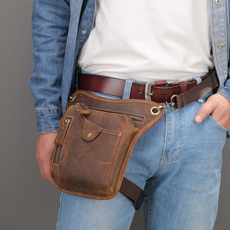 Cycling Commute Bag - Marsupio vintage in pelle Pu Borsa