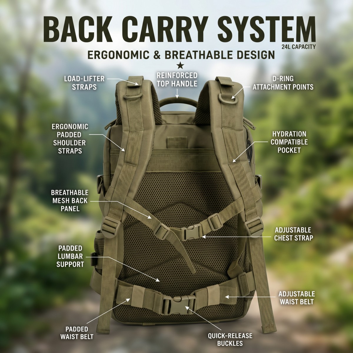 Zaino tattico Molle da 24 litr - Cycling Commute Distance recensione e prezzo
